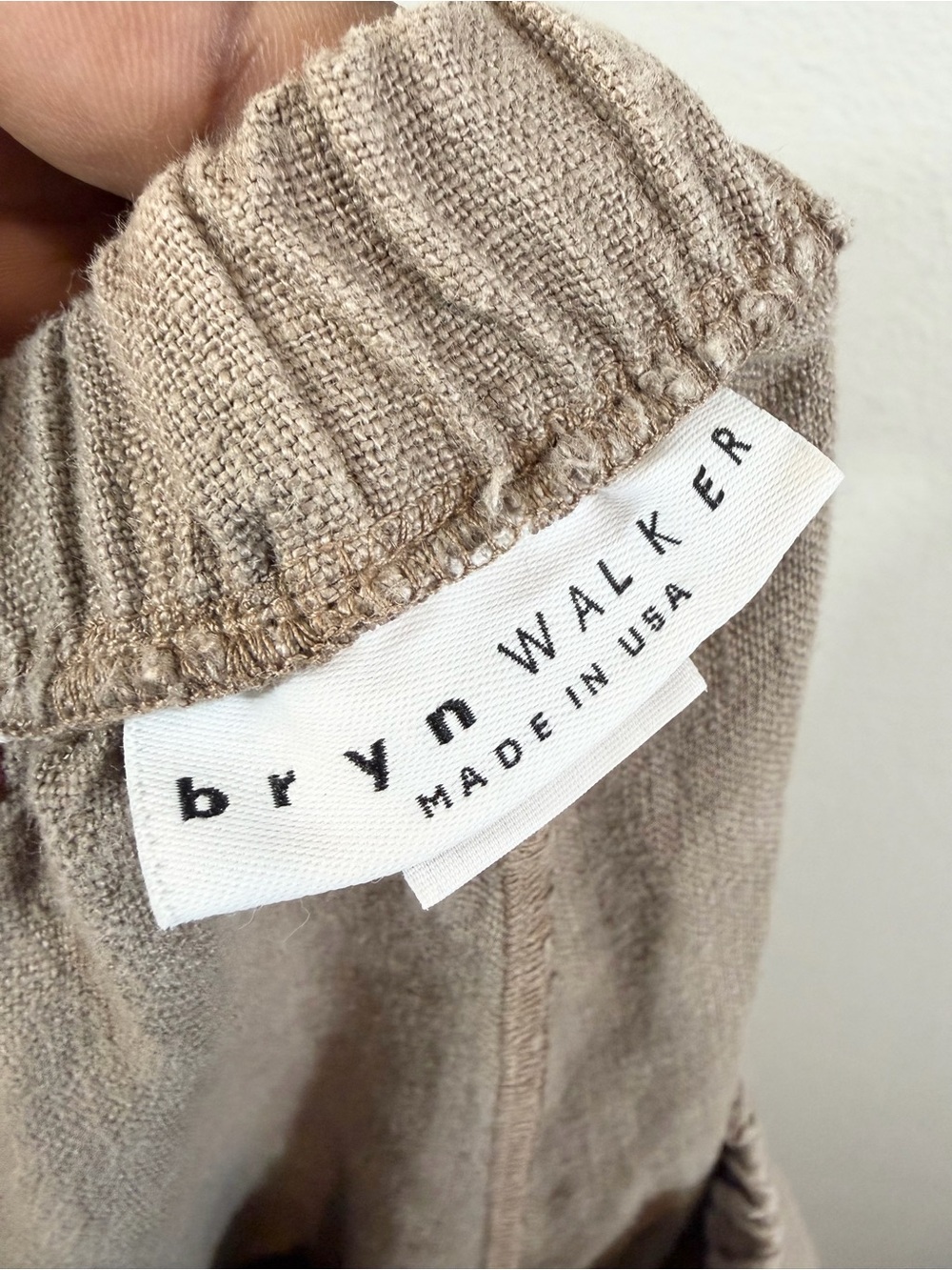 Bryn Walker Wide Leg Crop Linen Pants XS Light Taupe Brown Lagenlook Minimalist - Picture 7 of 9